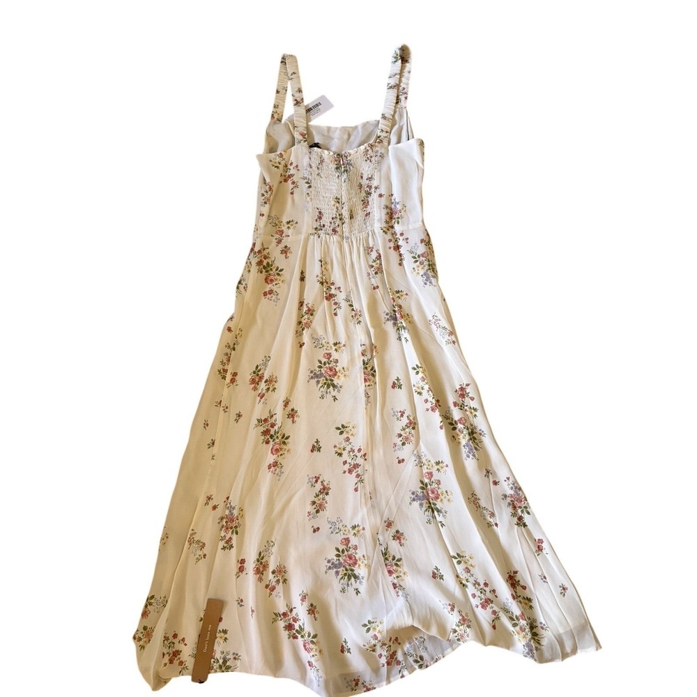 Reformation Camari Dress Size 10 Cream Perfume Floral Midi Dress Cottage NWT - Picture 10 of 10